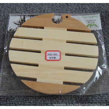 (BC-M1003) Estera natural del aislamiento del calor de la forma del pájaro de bambú
